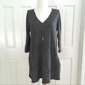 PAPILLON • Grey Sweater 3/4 Sleeve Dress
